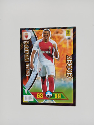 Kylian Mbappe Rookie Card Panini Foot Adrenalyn 2017 2018 #455/AS Monaco