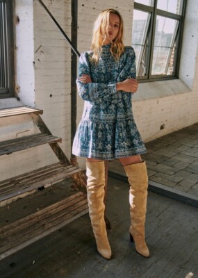Sezane x Sea NY Aliette Dahlia Blue Paisley XXL Dress NWOT | eBay