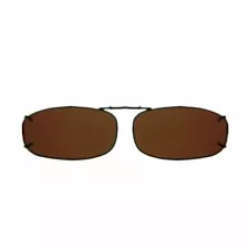 Polar Optics Solar Shield Polarized Clip On Sunglasses - 48 Rectangle 4 Brown