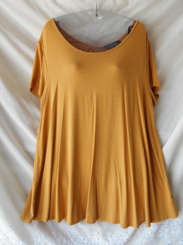 Velvet Skye Short Sleeve Womans Shirt 1X Large Spicy Mustard Color