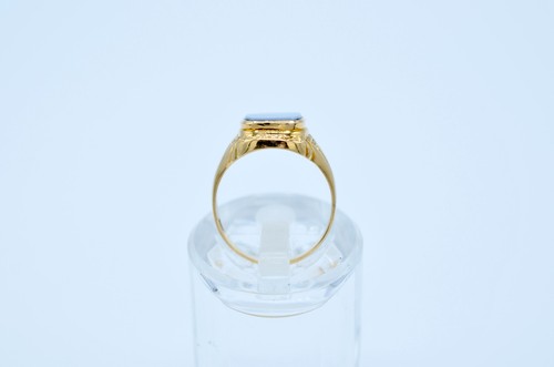 14k Gold And Blue Stone Vintage Men's Ring. 5.6gr - Picture 3 of 7