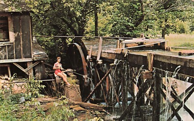 Birmingham AL Alabama Pinson Water Mill Torn Down Fishing Girl Vtg Postcard F31