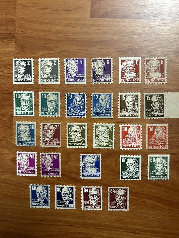 German Democratic Republic 1952 - Famous People In Completed Mint Set & Differen