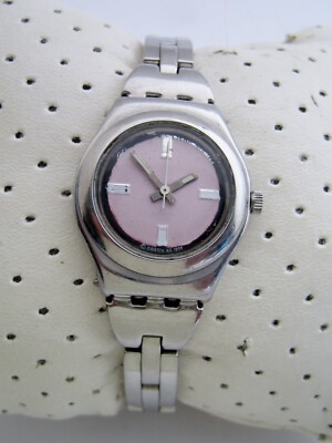 SWATCH UHR IRONY CRYSTALINE VINTAGE 1999 SWISS MADE RARE PINK DIAL ORIGINAL