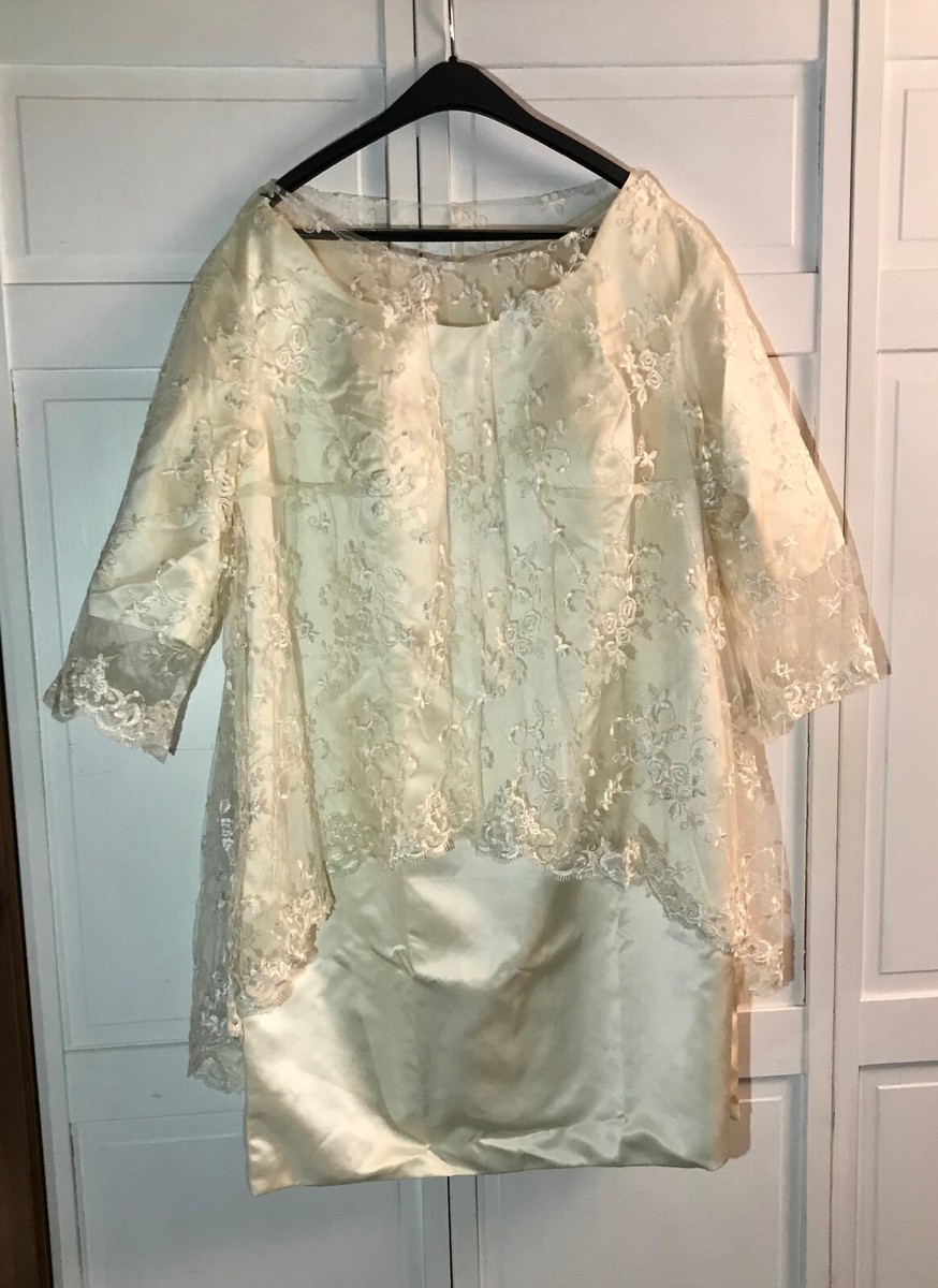 Tea Length Mother of The Bride Dress with Sleeves Lace - Color Ivory / beige | eBay Tea Length Mother of The Bride Dress with Sleeves Lace - Color Ivory / beige | eBay
