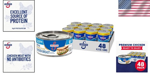 Delicious Swanson Canned Chicken - 12 Packs of 4.5 oz, Protein-Rich & Versatile - Picture 2 of 7