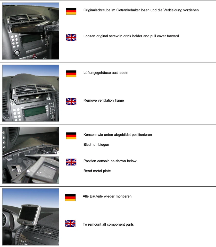 KUDA Téléphone Support 291495 Convient pour Mercedes Benz SLK (R171) Ab 03/2004 - Photo 3/3