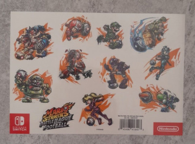 MARIO STRIKERS BATTLE LEAGUE FOOTBALL RARE STICKER SHEET 2022 NINTENDO SWITCH