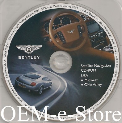 2004-2006 Bentley Continental GT Flying Spur Navigation Map Midwest Ohio Valley 