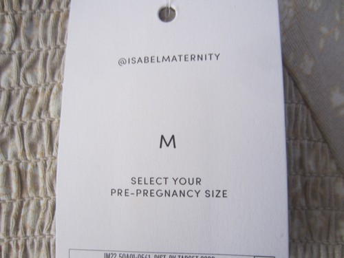 Isabel Maternity Cream/Beige Floral Print Top New Size M - Picture 2 of 5