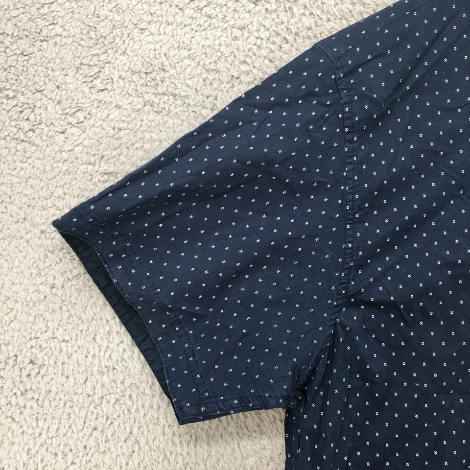 Kenneth Cole Short Sleeve Shirt Mens 4X Plus Button Up Collared Blue Cotton - Image 4 of 4