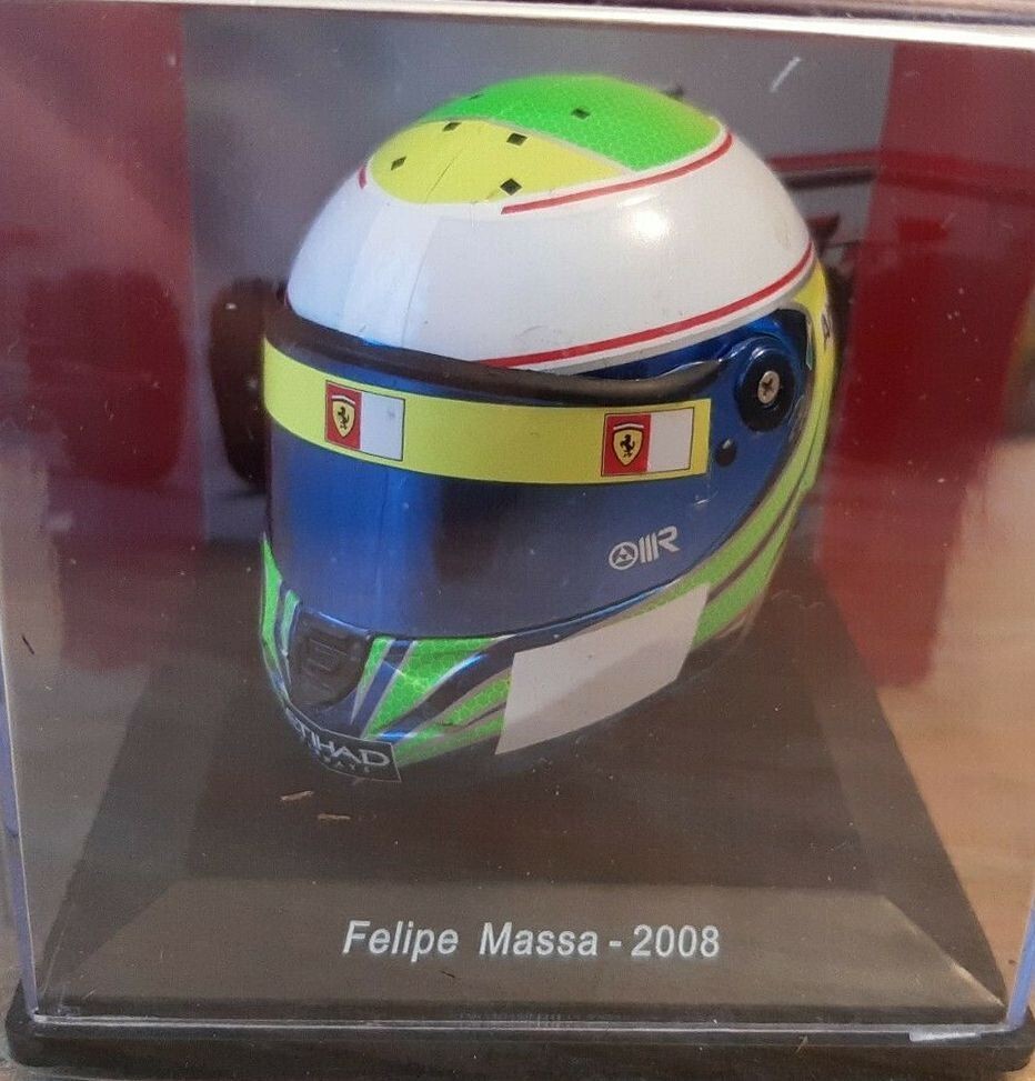 Casque F1 Miniature 1:5 Ferrari F2008 Felipe Massa - Edicola, Neuf (HELFE12)