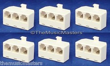 6X Modular TELEPHONE Line Cable Wall Outlet SPLITTER Triple Jack Connector VWLTW