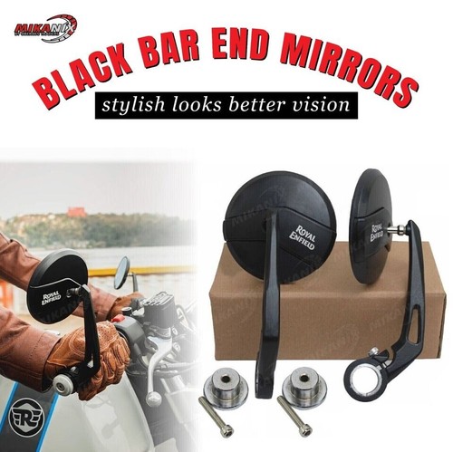 Bar End Mirror & Mount Kit Fits Royal Enfield Classic/Meteor/Bullet/Hunter/ 350 - Picture 6 of 6