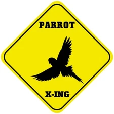 Yellow Aluminum Crossing Sign Parrot Cross Xing Style B Diamond Street Signal