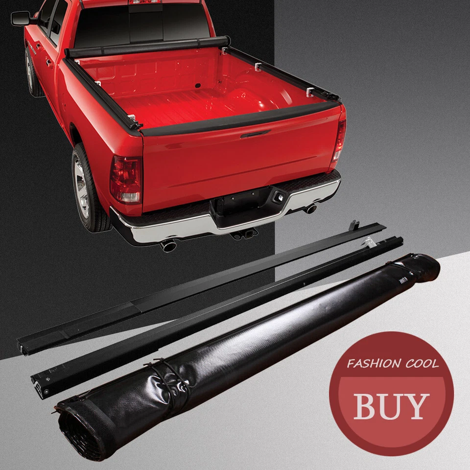 Roll-up Tonneau Cover For 2009-2017 Dodge Ram 1500 2500 Crew Cab 5.7FT Short Bed Foto 2 de 4