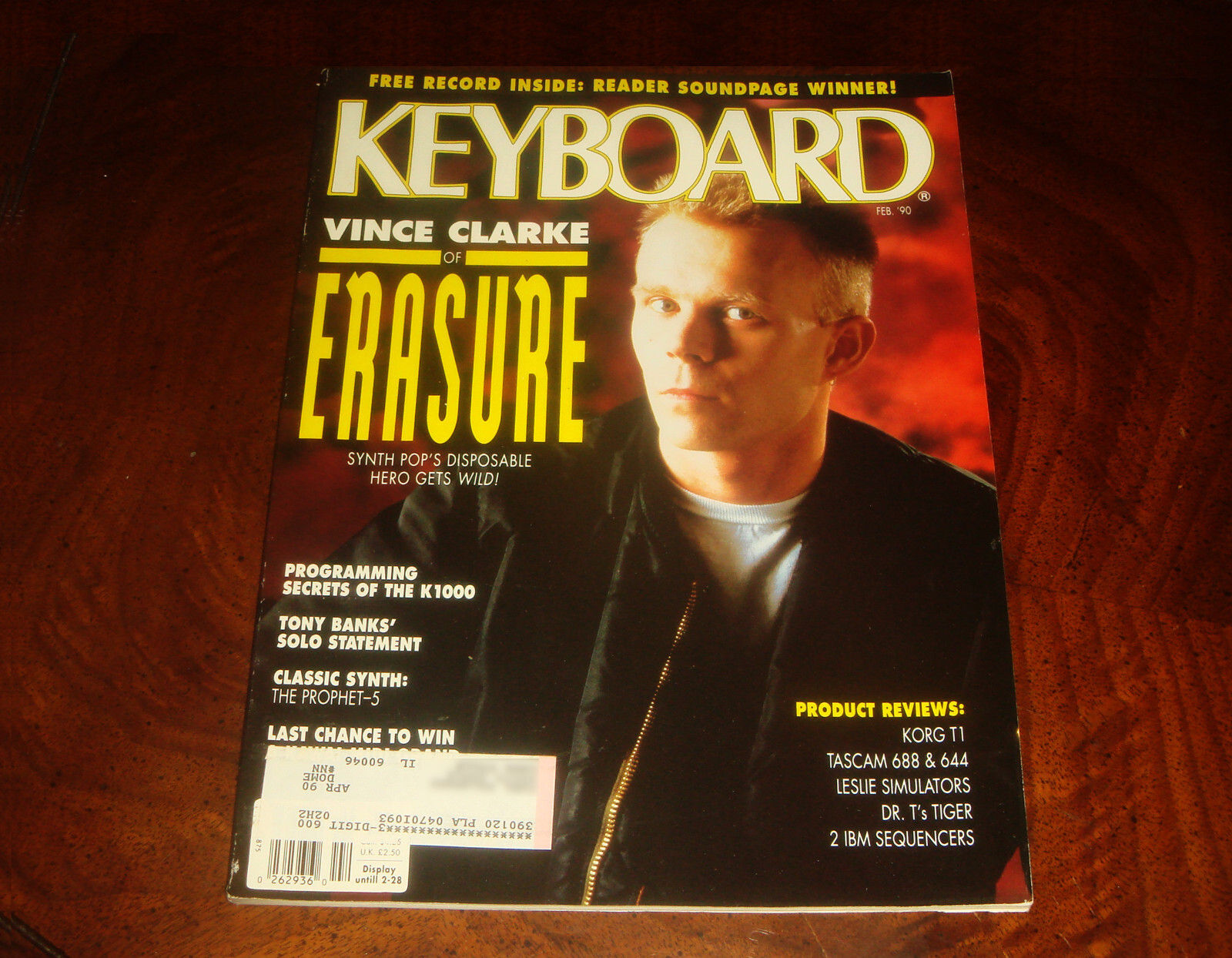 Vince Clarke Erasure Prophet 5 Korg T1 in Keyboard Mag Feb 1990-image