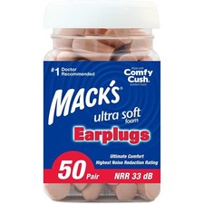 Ultra Soft Foam Earplugs 50 Pair 33dB NRR Comfortable for Sleep Noise