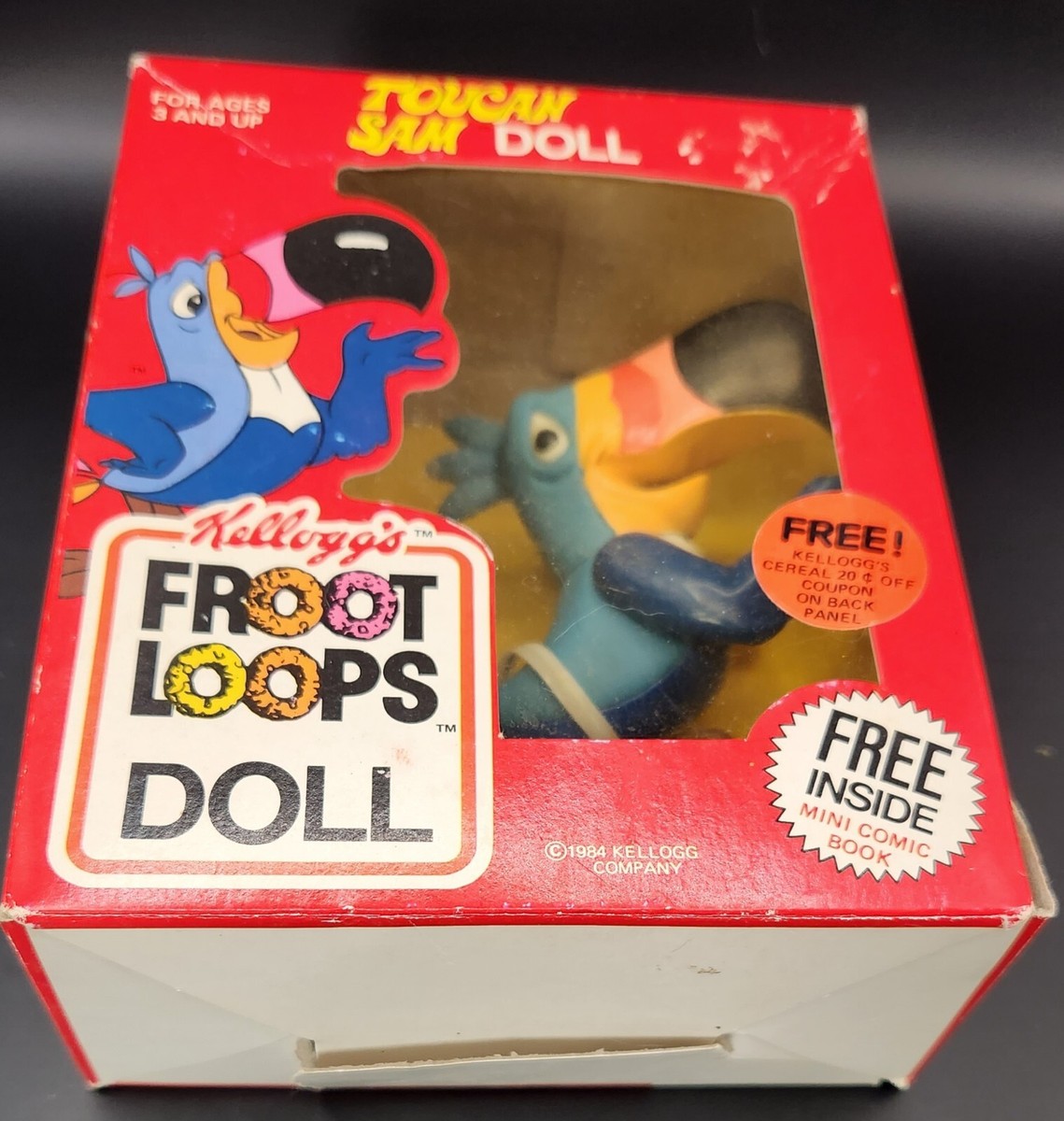 Vintage 1984 Kellogg's Tucan Sam/Fruit Loops Cereal Figure in