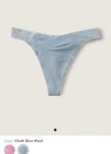 Victoria Secret  Cloudy Blue Cross Over Logo Thong
