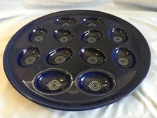 Fiesta Ware Cobalt Blue Deviled Egg Tray Platter 13"