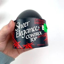 Vintage 1990s L'eggs Control Top Sheer Elegance Pantyhose Size B Off-Black Egg