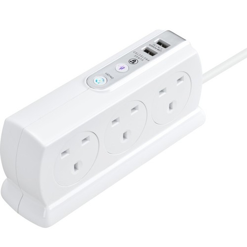 Masterplug SRGDSU62PW Buchse überspannungsgeschütztes Verlängerungskabel mit 2 USB-Ports - Bild 3 von 6