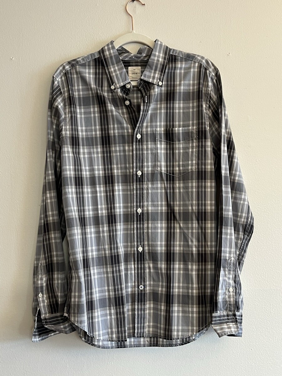 Gap Lived In Shirt Men's M Gray/White/Blue Plaid Button Up Long Sleeve NWOT | eBay Gap Lived In Shirt Men's M Gray/White/Blue Plaid Button Up Long Sleeve NWOT | eBay