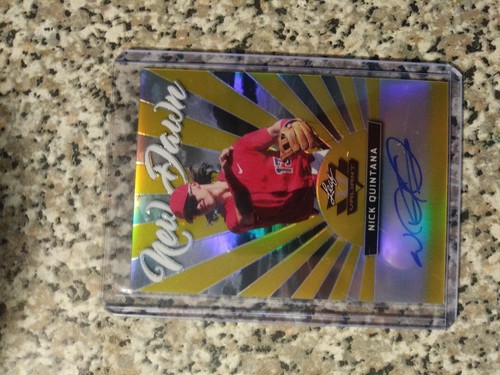 2019 LEAF VALIANT BASEBALL NICK QUINTANA oro NUOVO DAWN ROOKIE RC AUTO /10 ssp - Foto 4 di 4