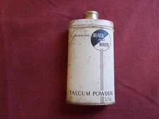 VTG TALCOM POWDER TIN FULL BRAND GENUINE BLACK AN WHITE 1950s BATH
