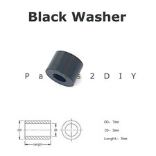 Black Plastic Nylon Spacers ID 3mm OD 7mm Standoff Thick Washers Various Length