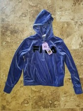 Womens Fila 1/4 Zip Pullover Hoodie Sweatshirt Marlin Purple Medium M