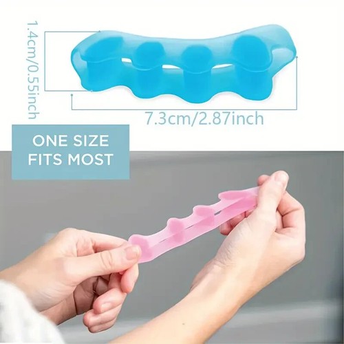1 paio di separatori per dita dei piedi in gel in silicone regolatore cura rosa - Foto 5 di 5