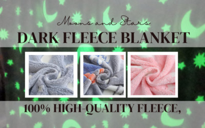 Große Fleece Überwurf Decke Glow in the Dark super weich & kuschelig für Kinder Decke