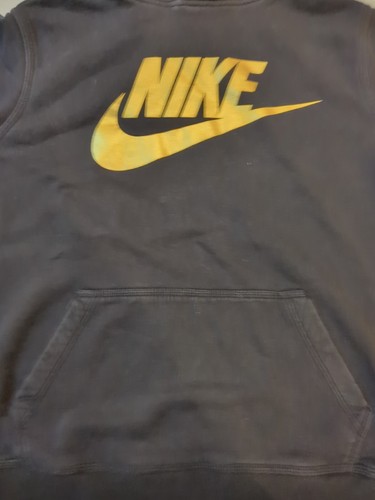 Nike Sportswear Boy's Hoodie Sz XL 20-22 Black Gold Sweater Logo Pullover Pocket - Picture 7 of 15