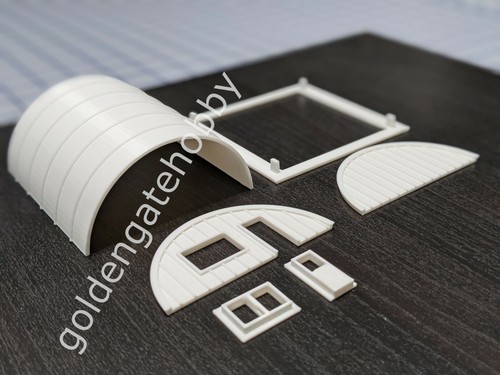HO Scale Quonset Hut 3D Printed Structure Kit, White, In Stock! - Picture 6 of 11