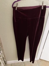Ruby Ribbon Velvet leggings Burgandy size Large Reg. $79