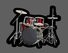 Drum Set Sticker Music Rock Waterproof Band Beat Rhythm Bass Gift NEW 