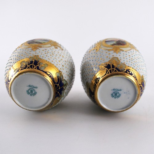 Noritake Pair of Vases Hand Painted Raised Gilding Antique - Picture 12 of 13