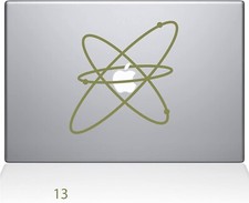 1651-MAC-15X-G Decal Guru Atom Decal Vinyl Sticker Gold 15 MacBook Pro