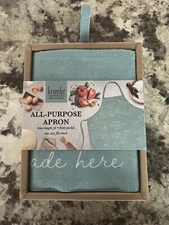 Krumbs Kitchen Elements Collection Apron - "Meals And memories Here” NIB