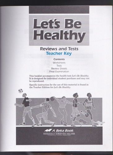 abeka Let's Be Healthy 8 -Teacher Key, Student Reviews & Tests 2002 VG - Picture 3 of 4