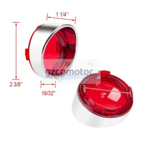 Turn Signal Light Bezels Visor Red Lens Cover For Harley Touring Road King Dyna - Foto 2 di 11