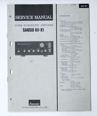 Original SANSUI AU-X1 Amplifier Service Manual / Reparatur Anleitung Verstärker