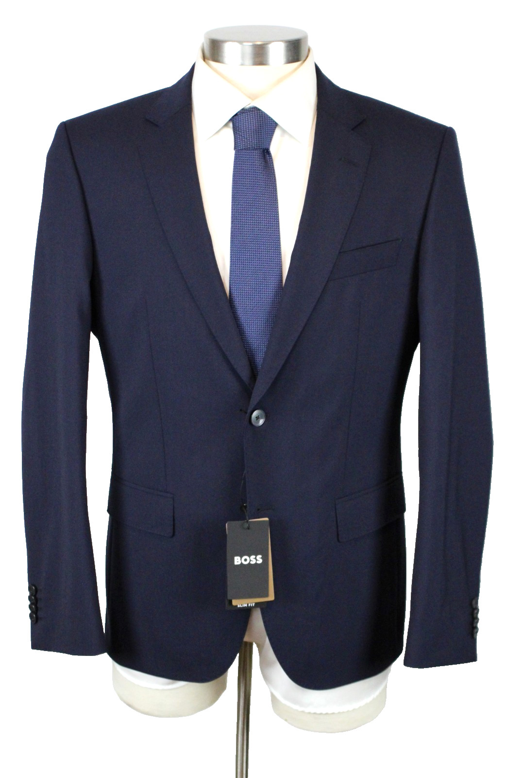 Hugo Boss Sport Coat 40 R Mens Slim Fit Huge Navy Blue Wool Blazer Jacket NWT