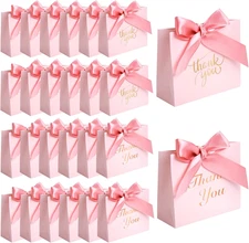 24PCS Thank You Gift Bags, 4.5x3.9x1.8Inches Mini Party Favor Bags Pink small Ca
