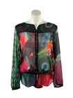 DESIGUAL Colourful Sheer Print Long Sleeve Shirt Size XL/16
