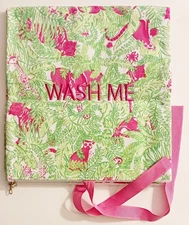 Lily Pulitzer 'WASH ME" "WEAR ME" Cloth Travel Laundry Bag