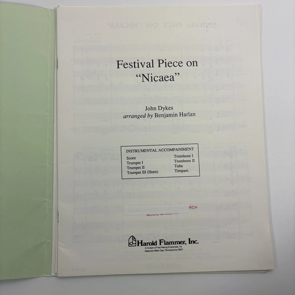 Festival Piece on Nicaea Instrumental Conductor Score & Parts John Dykes - Image 3 of 4