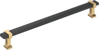 Amerock Overton BP37084BMBCZ 12''CTC Brushed Matte Black/Champagne Appliance Pull